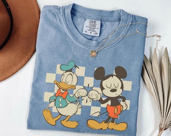 Vintage Checkered Mickey Donald Duck Shirt,Mickey Donald Shirt,Disney Checkered Comfort Colors Shirt,Mickey Checkered Tee,Kids Disney Shirt