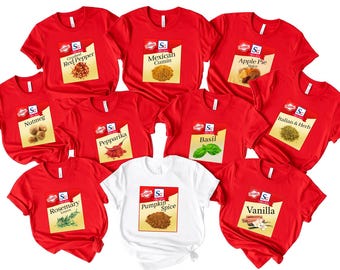 Spice Girl Group Costume Shirt: Food Condiments Matching Tee