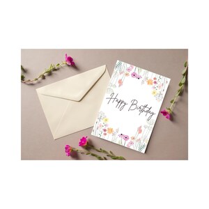 Cartão de aniversário floral