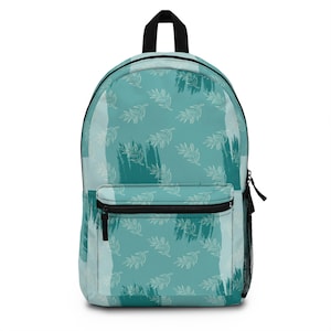 Backpack, Fall Leaves Teal Theme, Autumn, School Bookbag, Hiking Rucksack, Nature Lover Gift, Travel Backpack