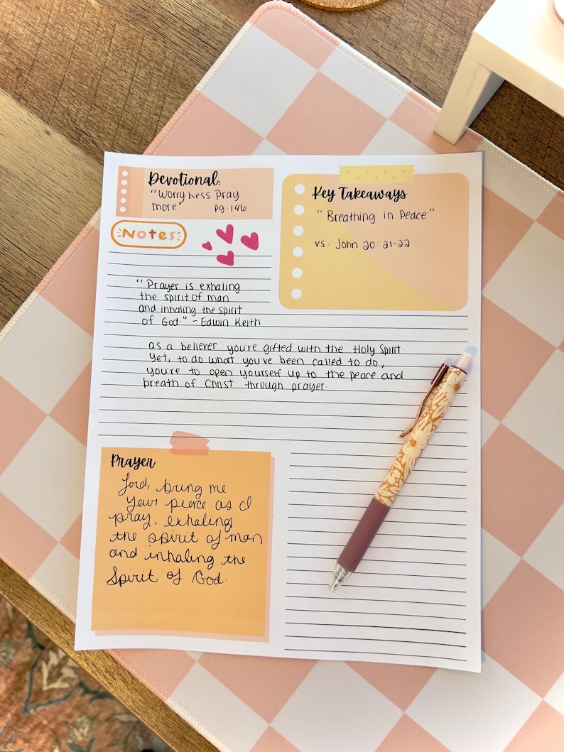 Devotional Notes Page | PDF Printable Digital Notes - Etsy