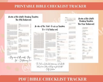 Bible Tracker Checklist | Bible Bookshelf | Books of the Bible Checklist