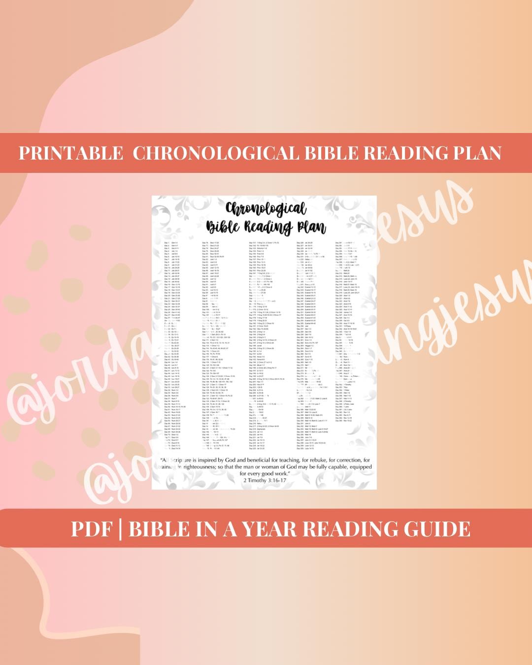 Chronological Bible Reading Plan | Bible in a Year Guide - Etsy