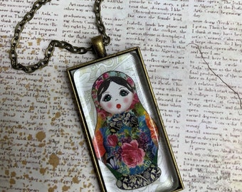 Matryoshka Doll Necklace Nesting Doll Pendant Russian Folklore Dolls Art Dolls Jewelry The Best Of ETSY  Alteredhead On Etsy Religion Doll