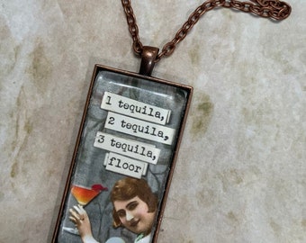 Tequila Necklace Hungover Alteredhead Etsy Victorian Pendants Drunk Happy Hour Sarcastic Humor  Gag Gifts Bridal Shower Gifts ETSY  Fashion