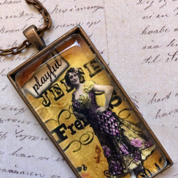 The Roaring Twenties A Playful Pendant Necklace Gifts For Her Burlesque Themed Jewelry  Vaudeville Dancer BURLESQUE SHOW By Alteredhead