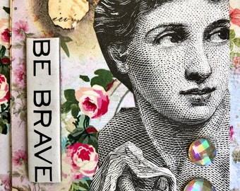 Be Brave, ACEO ORIGINALS  Artist Trading Cards , Mixed Media Art Alteredhead On ETSY  Victorian Themed Cards Atc  Inspirational Gifts, Etsy