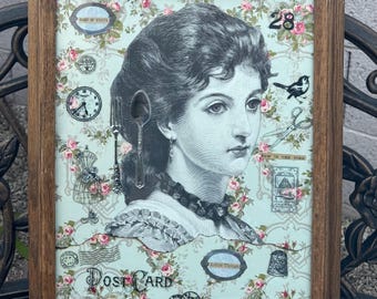 The Little Things Shabby Chic Victorian Collage: Framed Mixed Media Wall Art Alteredhead