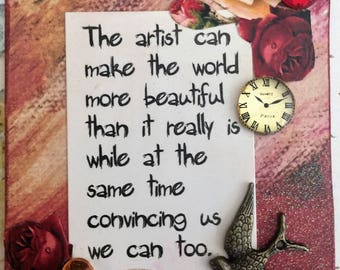 Art Is Within Us All, ACEO ORIGINALS, Artist Trading Cards, Aceo  Alteredhead On Etsy, Art, Acceptance  Motivational Cards ATC, Gift Ideas