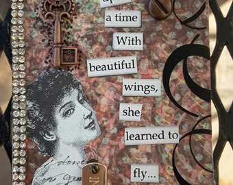Learn To Fly ATC Art Philosophy Valentine Alteredhead Etsy Altered Art ACEO ORIGINAL Conceptual Artwork Artist Trading Card The Best Of Etsy