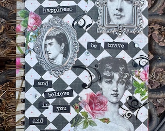 Altered Book Handmade Blank Journal:  Art Diary, Gratitude Journal Motivational Book