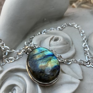 As The Clock Ticks Round Stone Pendant Morganite Necklace Mood Jewelry Mood Ring Vibes Catseye Stone Necklace Alteredhead On Etsy