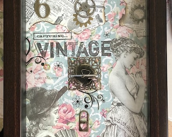 Vintage Inspired Shadowbox Art: Victorian Ephemera Assemblage