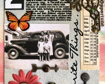 Victorian ACEO: "Favorite Things" Mixed Media Art Card ATC Handcrafted By Alteredhead