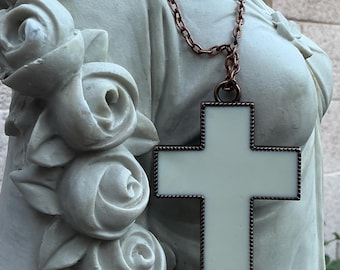 The statement Of Pure White Resin Cross Handcrafted By Alteredhead