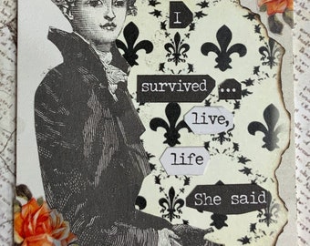SHE Said ATC Handmade Artist Trading Cards The Best Of Etsy Art And Collectibles Self Awareness Art Alteredhead On Etsy Stories Of Survival