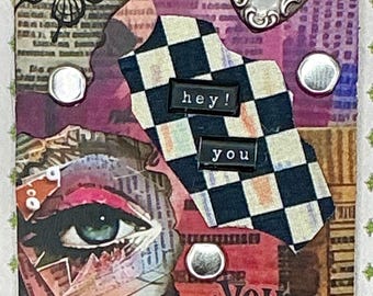 Beautiful ATC Art Philosophy Alteredhead On Etsy Altered Art ACEO ORIGINAL ConceptualArt  Motivational Art Deep Expressive Art Mixed Media