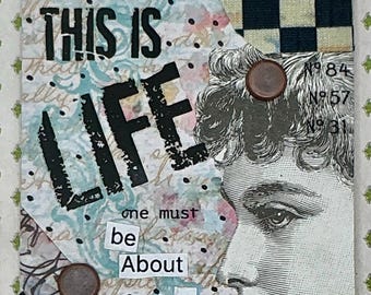 The Rulebook ATC: Mixed Media Altered Art Card
