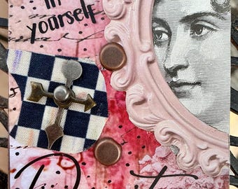 Believe in Yourself ATC Card: Altered Art ACEO Original