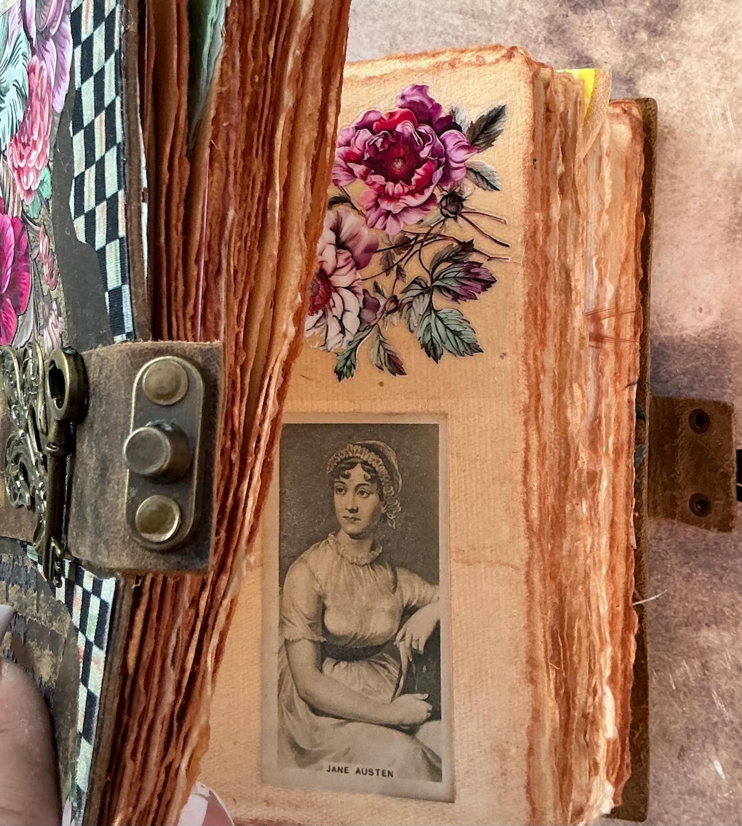Altered Art Junk Journal: Leather Bound Mixed Media Vintage Look Book ...