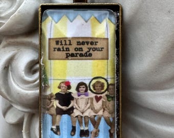 Bestie Gifts Girlfriend Gifts Affirmations Dick And Jane Themed Pendant Necklace  Domino Pendant With Glass 24  Alteredhead