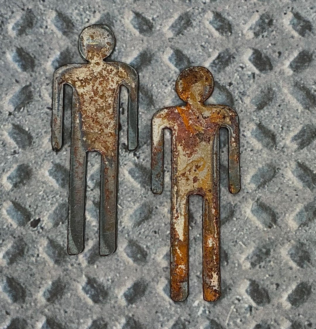 Rusty Restroom Signs Restroom People Restroom Identifiers Industrial ...