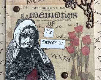 My Favorite Memories  ATC  Aceo Art On Aging Grandmother Alteredhead On Etsy Altered  Art ACEO ORIGINAL Artist Trading Card The Best Of Etsy