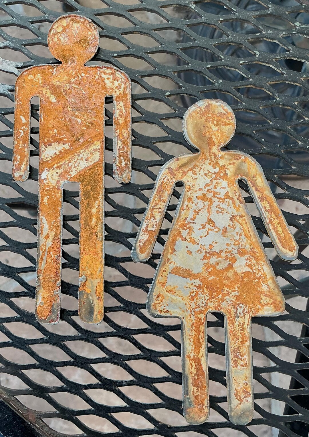 6 Inch Rusty Restroom Sign Restroom People Restroom Identifiers ...