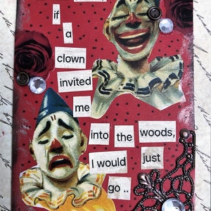 Clown Tales Artist Trading Cards Mixed Media Art ACEO Original Vintage Clown Clown Art Humerous Card Funny Clowns Art By Alteredhead On Etsy