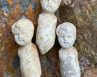 Antique German Bisque Dolls Altered Art Supply Old Relics Art Dolls Collectibles Miniature Doll Bust