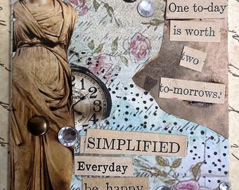 Simplified ATC Art Philosophy Alteredhead On Etsy Altered Today Art ACEO ORIGINAL Conceptual Artwork Artist Trading Card The Best Of Etsy