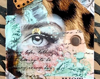 Just Brave ATC: Tarjeta de arte alterado con técnica mixta