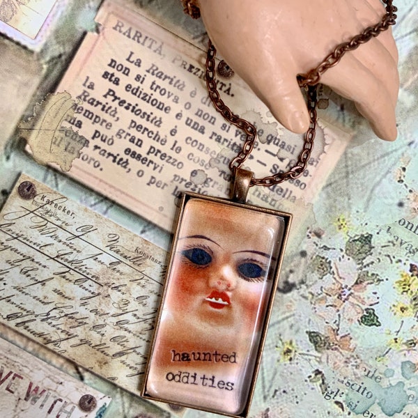 Steampunk Doll Necklace  Alteredhead  On Etsy  Doll Jewelry Steampunk Style Bizarre Jewelry Creepy  Baby Doll  Pendant Macabre Accessories