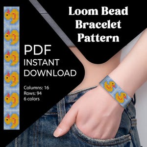 Loom Bead Bracelet Pattern, Miyuki Delica Pattern, PDF pattern, instant download, Loom Bead Bracelet Chart, Handmade Jewellery - Ducks