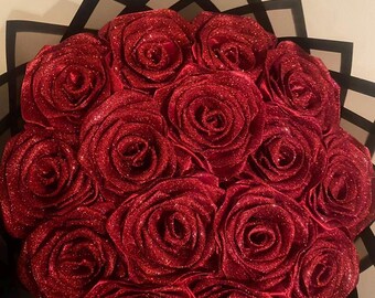 Real Red Roses Glitter Bouquet | Glitter Roses | Glitter Bouquet ...