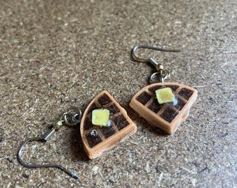 Homemade Waffle Earrings
