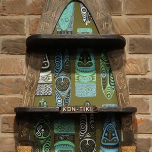 Tiki shelf to display your Polynesian themed mugs or other items.
