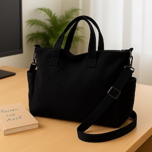 Cabas surdimensionné en velours côtelé cartable souple en velours sac à bandoulière souple sac à main ocre sac de travail cadeau pour femme minimaliste