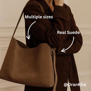 Leather Tote Bag Suede Handbag Crossbody Purse Shoulder Bag for Women Large Soft Everyday Ladies Bag