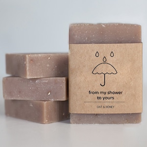 Mini Shower Soap Favors - From My Shower To Yours - Rustic Guest Soaps - Choose your scent - Customize your wrap design