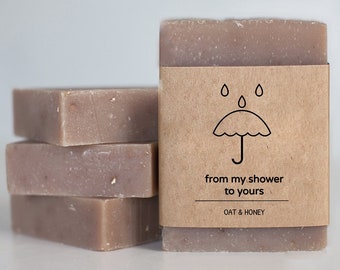 Mini Shower Soap Favors - From My Shower To Yours - Rustic Guest Soaps - Choose your scent - Customize your wrap design