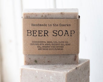 BEER SOAP 5 oz bar  | Valentine's Gift, Groomsman Gift,  Father's Day Gift, Unisex Soap, Grad Gift, Gift for Man, Gift for Dad