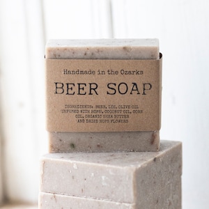 BEER SOAP 5 oz bar  | Valentine's Gift, Groomsman Gift,  Father's Day Gift, Unisex Soap, Grad Gift, Gift for Man, Gift for Dad
