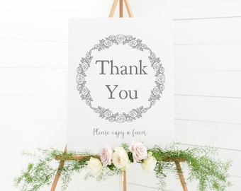 Thank You, Please Enjoy A Favor - Favor Table Sign - Wedding Soap Favor Sign - Shower Favor Table Printable - Sign For Wedding Favors