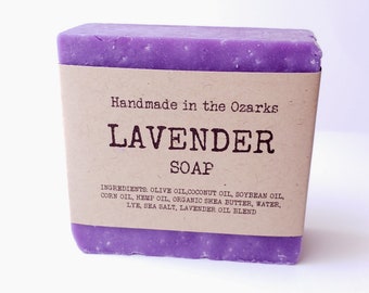 LAVENDER Soap Bar- 5 oz - Exfoliating and moisturizing handmade soap