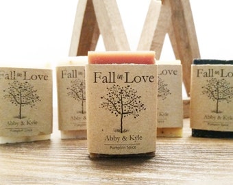 2 oz -Fall Wedding Soap Favors - Fall Party Favors - Fall themed favors - Fall in Love - Autumn Wedding -  Handmade Soap Favors