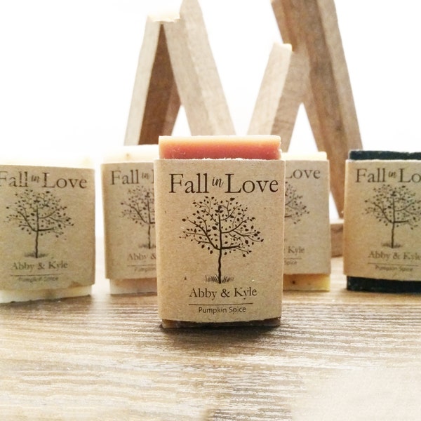 Fall Wedding Soap Favors - Fall Party Favors - Fall themed favors - Fall in Love - Autumn Wedding - Mini Handmade Soap Favors