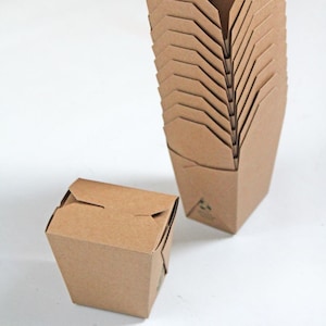 Chinese Style Take out Boxes -  Brown Kraft 100% Recycled {8 oz or 16 oz}   Set of 10  -As Seen In Better Homes & Gardens Food Gift Magazine