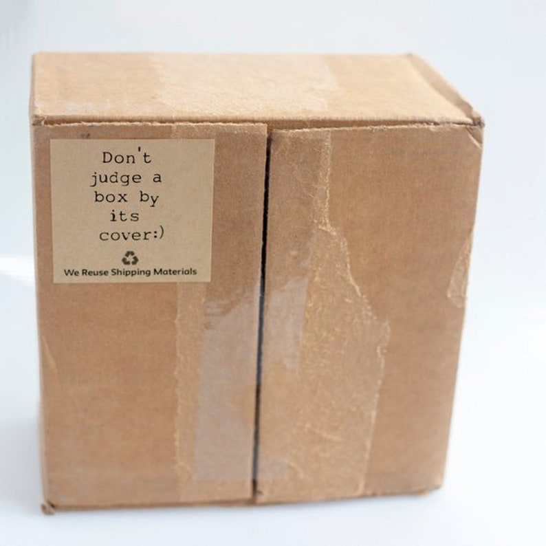 Recycled Packaging Stickers | Kraft Paper, Reuse Shipping Materials image 4