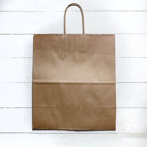 5 -  EXTRA LARGE Recycled Kraft Handle Bags  16 x 6 x 19  inches